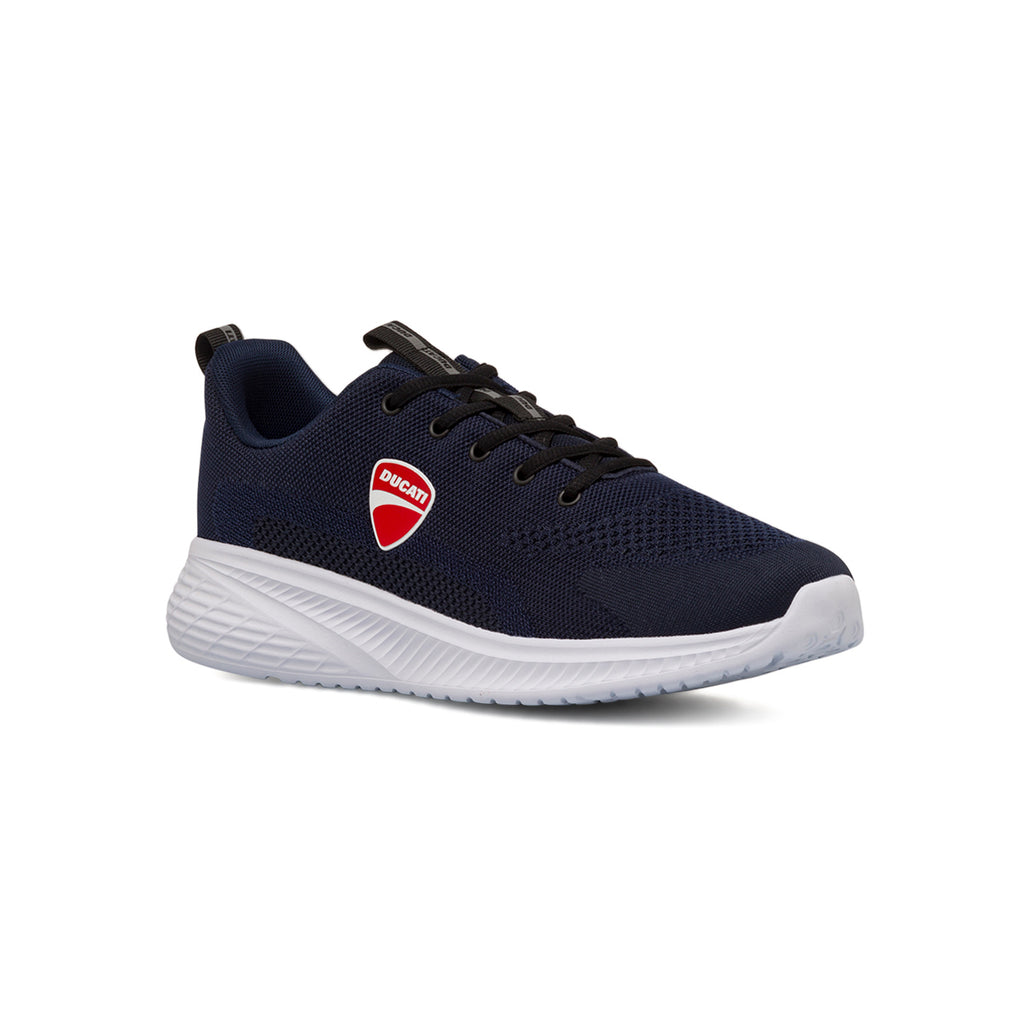 Sneakers blu navy da Uomo in tessuto con logo rosso Ducati