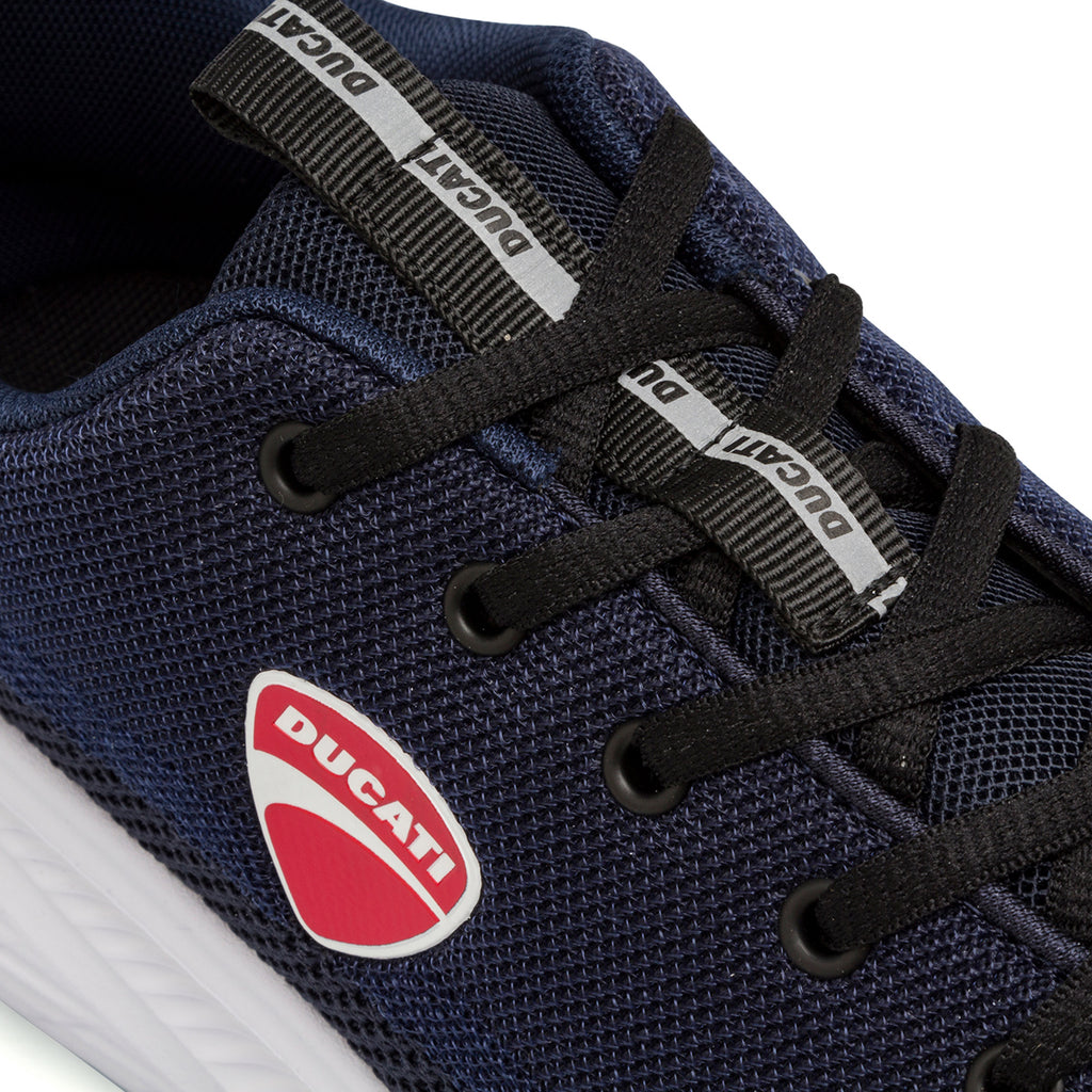 Sneakers blu navy da Uomo in tessuto con logo rosso Ducati