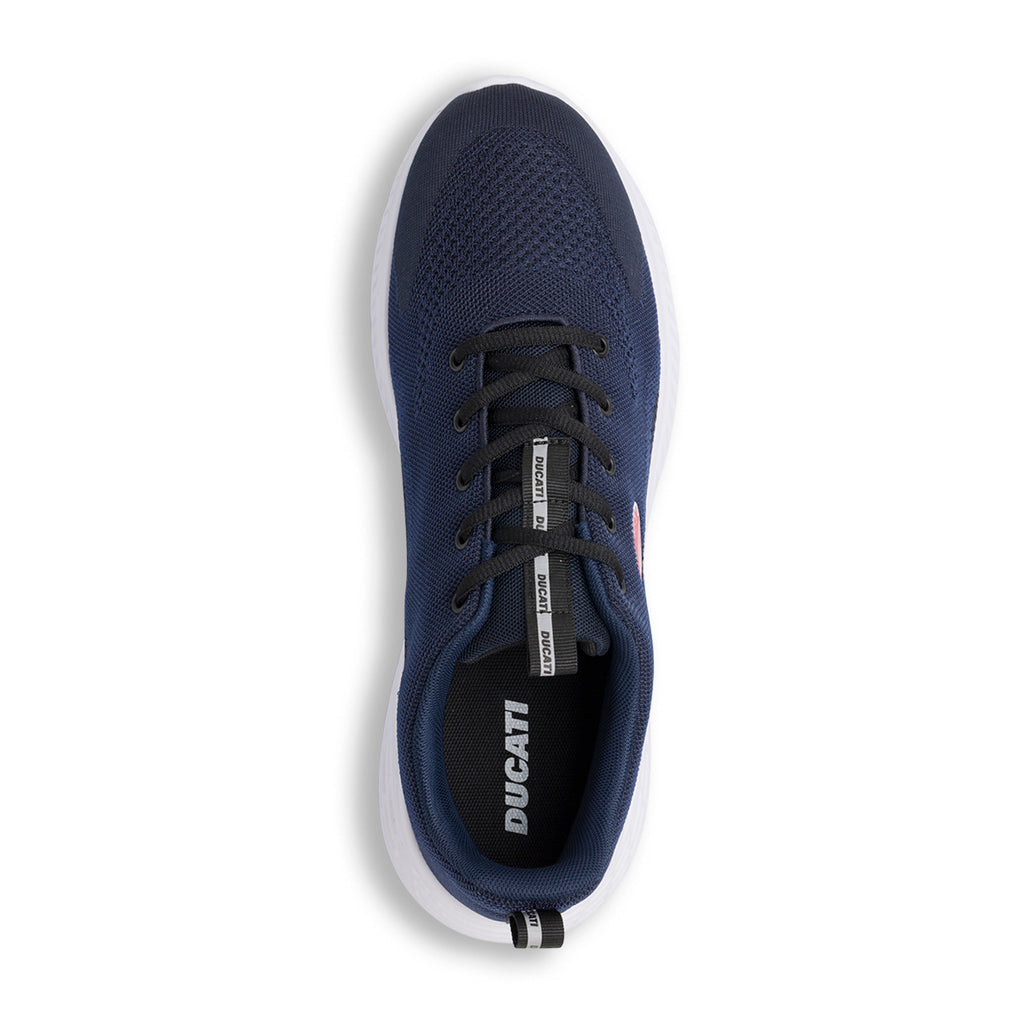 Sneakers blu navy da Uomo in tessuto con logo rosso Ducati