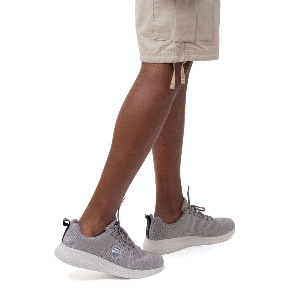 Sneakers grigie da Uomo in tessuto e con logo Ducati