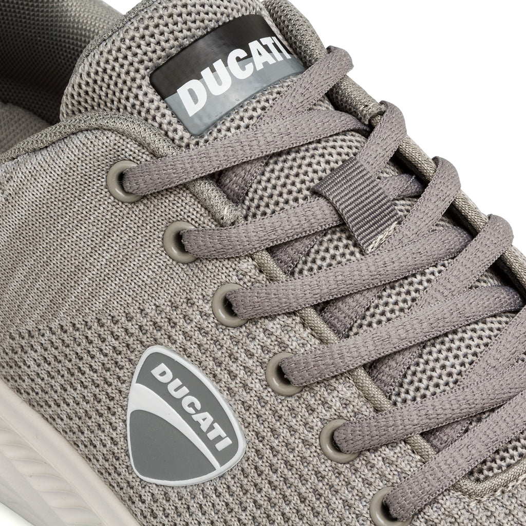 Sneakers grigie da Uomo in tessuto e con logo Ducati