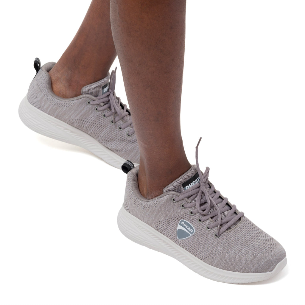 Sneakers grigie da Uomo in tessuto e con logo Ducati