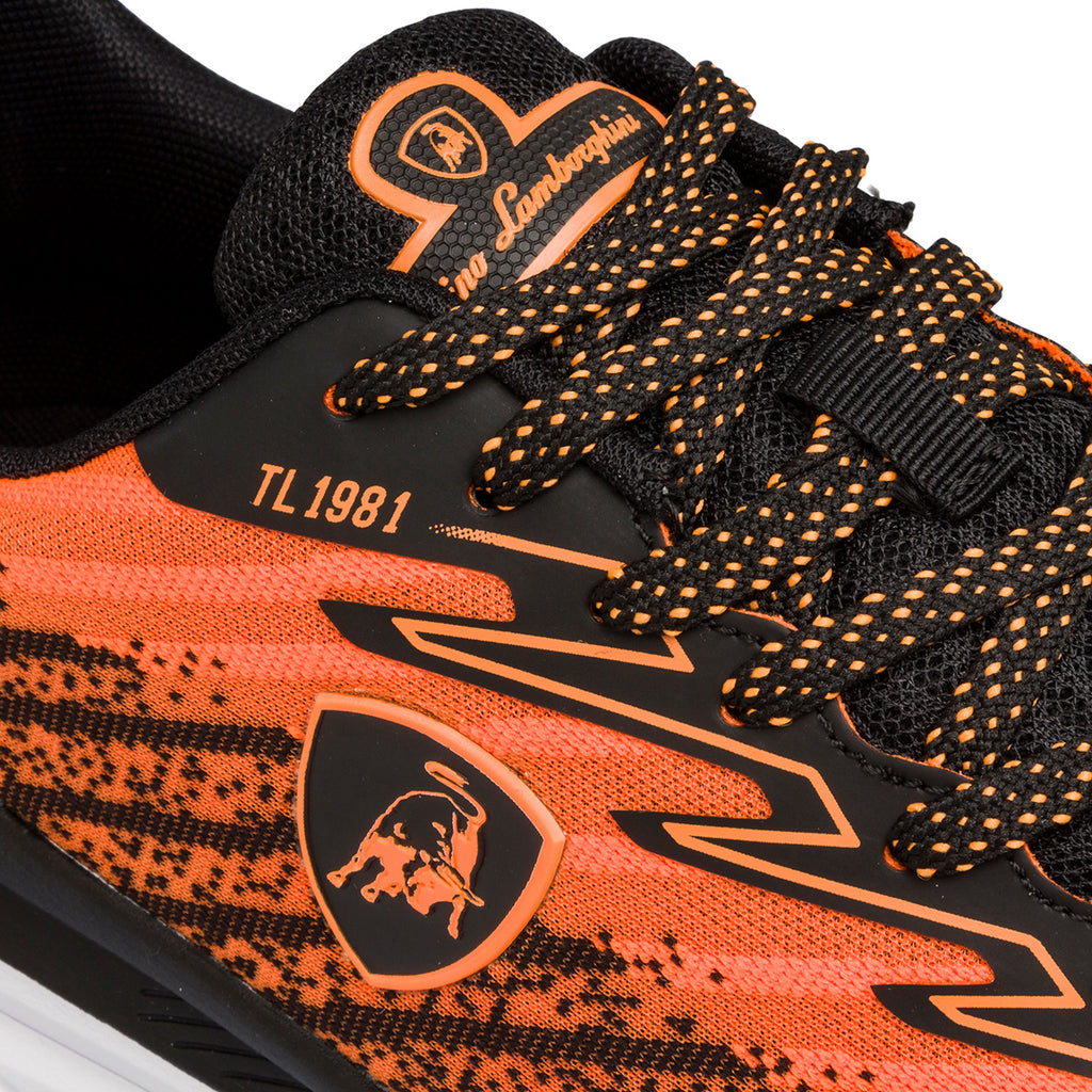 Sneakers arancioni e nere da Uomo con logo Tonino Lamborghini Raptorkick Signature