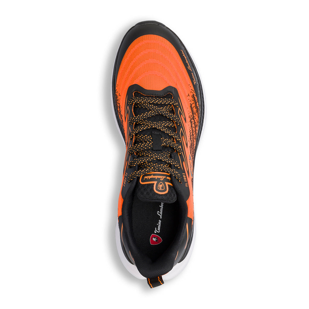 Sneakers arancioni e nere da Uomo con logo Tonino Lamborghini Raptorkick Signature