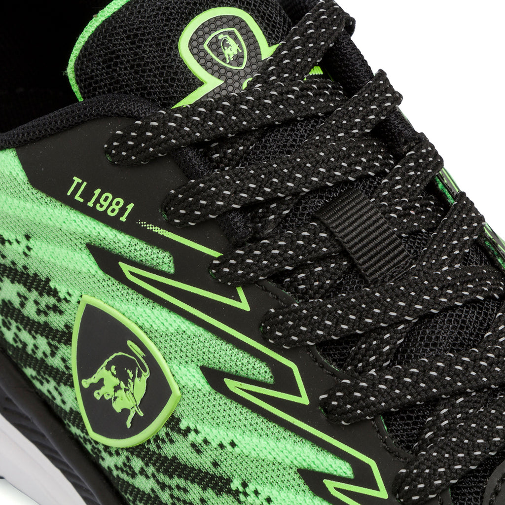 Sneakers sportive da uomo verdi e nere con logo Tonino Lamborghini