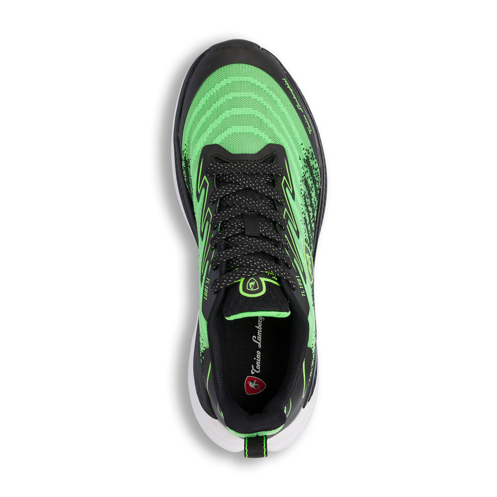 Sneakers sportive da uomo verdi e nere con logo Tonino Lamborghini