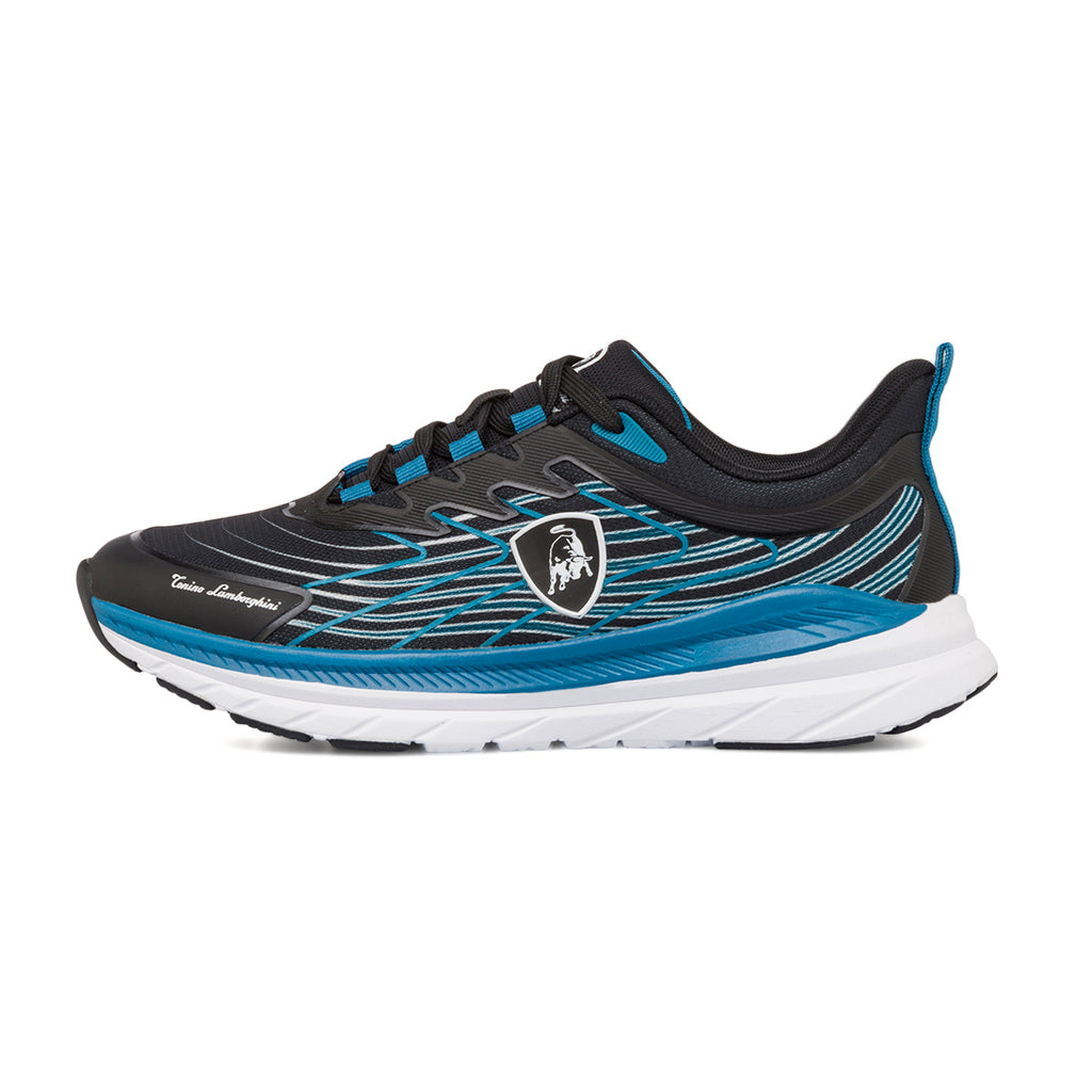 Scarpe da running nere da Uomo con sfumature azzurre Tonino Lamborghini