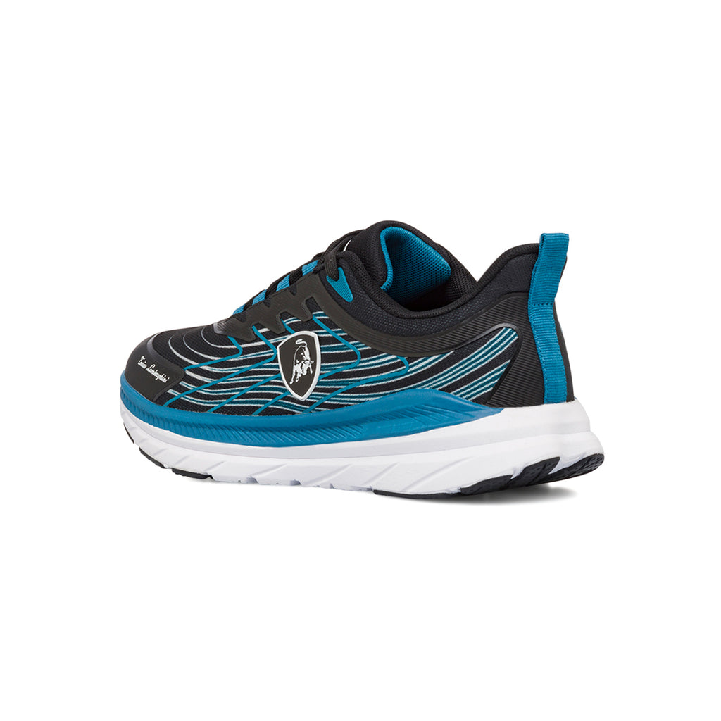 Scarpe da running nere da Uomo con sfumature azzurre Tonino Lamborghini