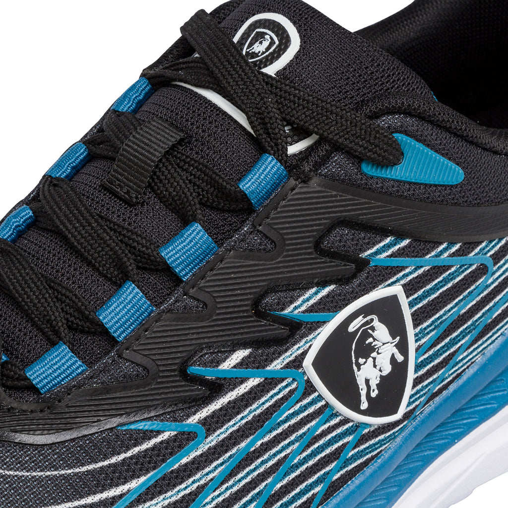 Scarpe da running nere da Uomo con sfumature azzurre Tonino Lamborghini