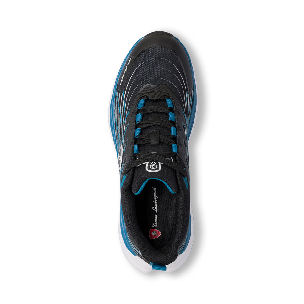 Scarpe da running nere da Uomo con sfumature azzurre Tonino Lamborghini