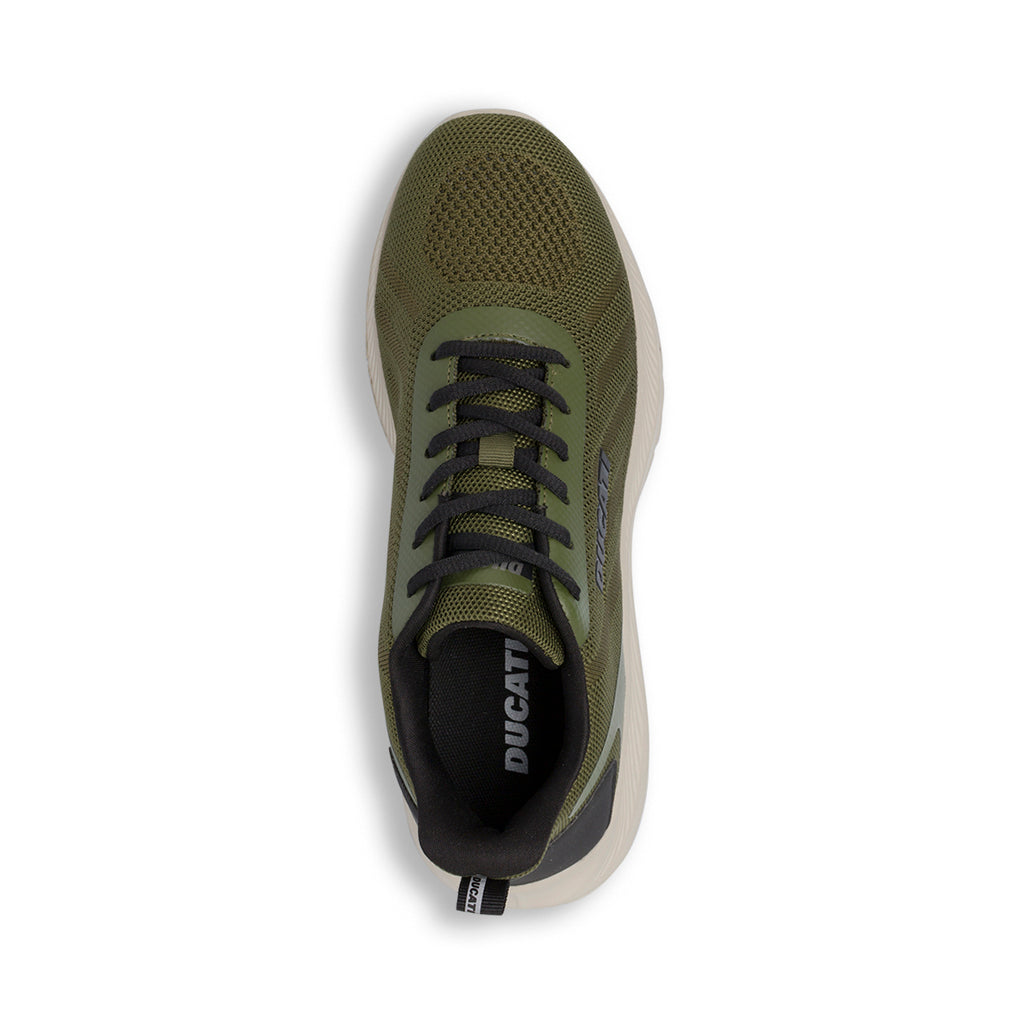 Sneakers da Uomo Verdi con Dettagli Neri e Suola in contrasto Ducati