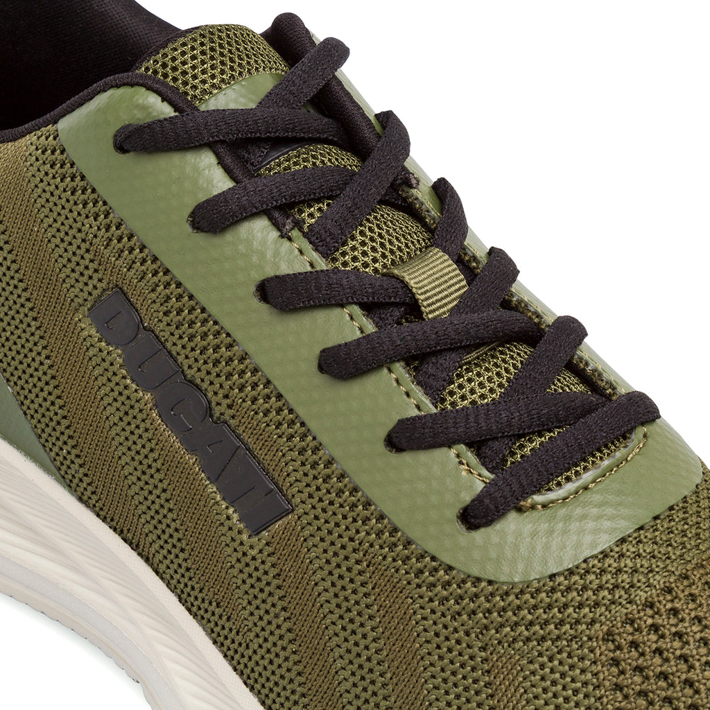Sneakers da Uomo Verdi con Dettagli Neri e Suola in contrasto Ducati