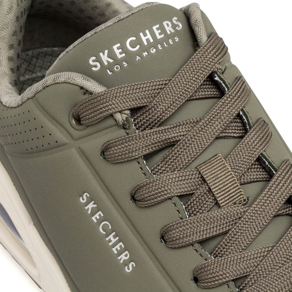 Sneakers verde oliva da uomo con soletta memory foam Skechers Uno