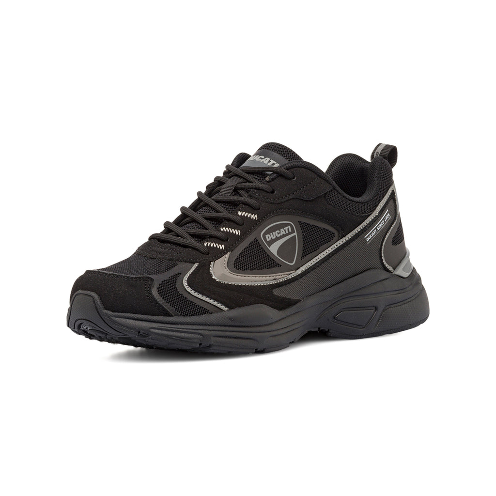 Sneakers da Uomo Nere con Dettagli Grigi e Suola Sportiva Ducati