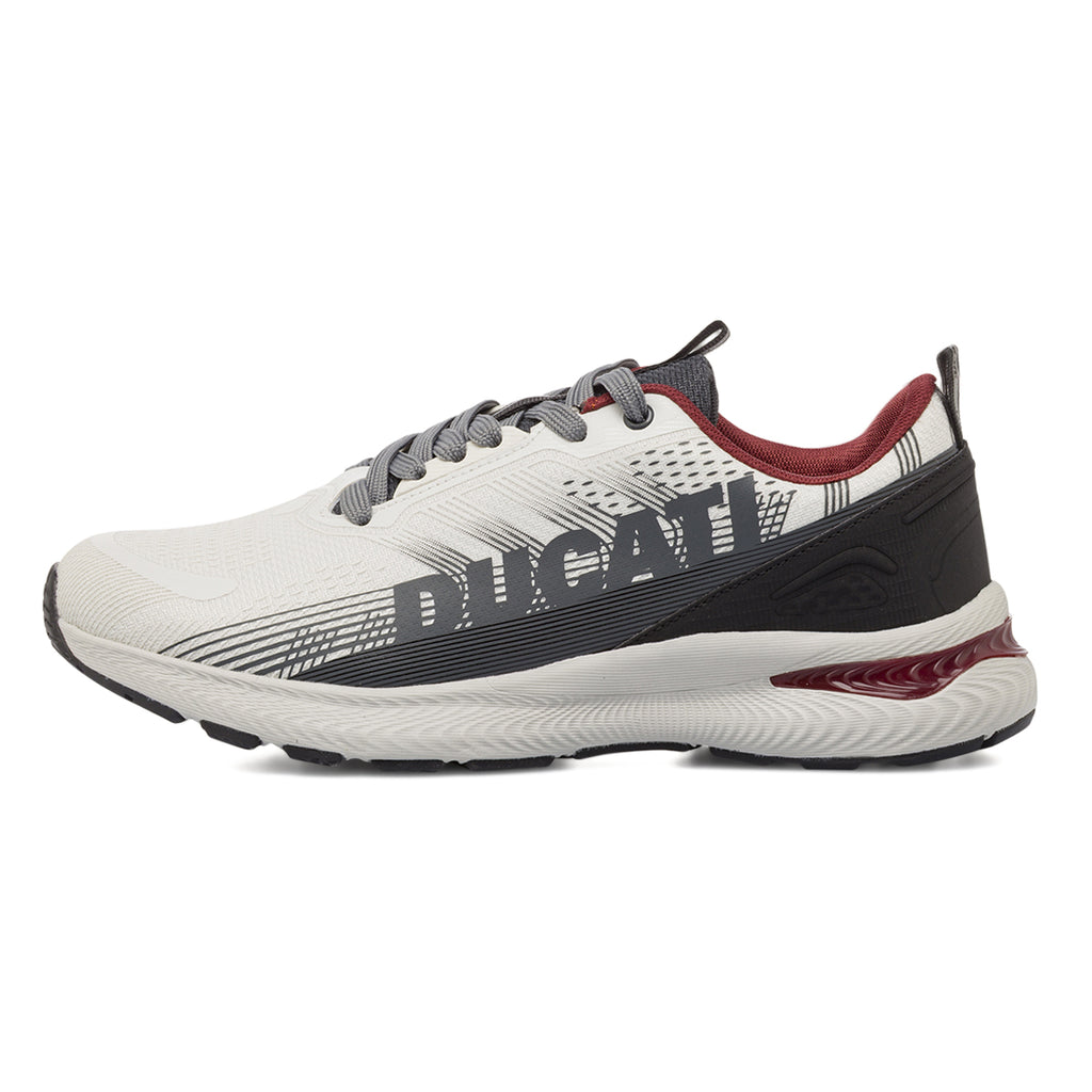 Sneakers da Uomo Bianche con Dettagli Neri e Bordeaux Ducati