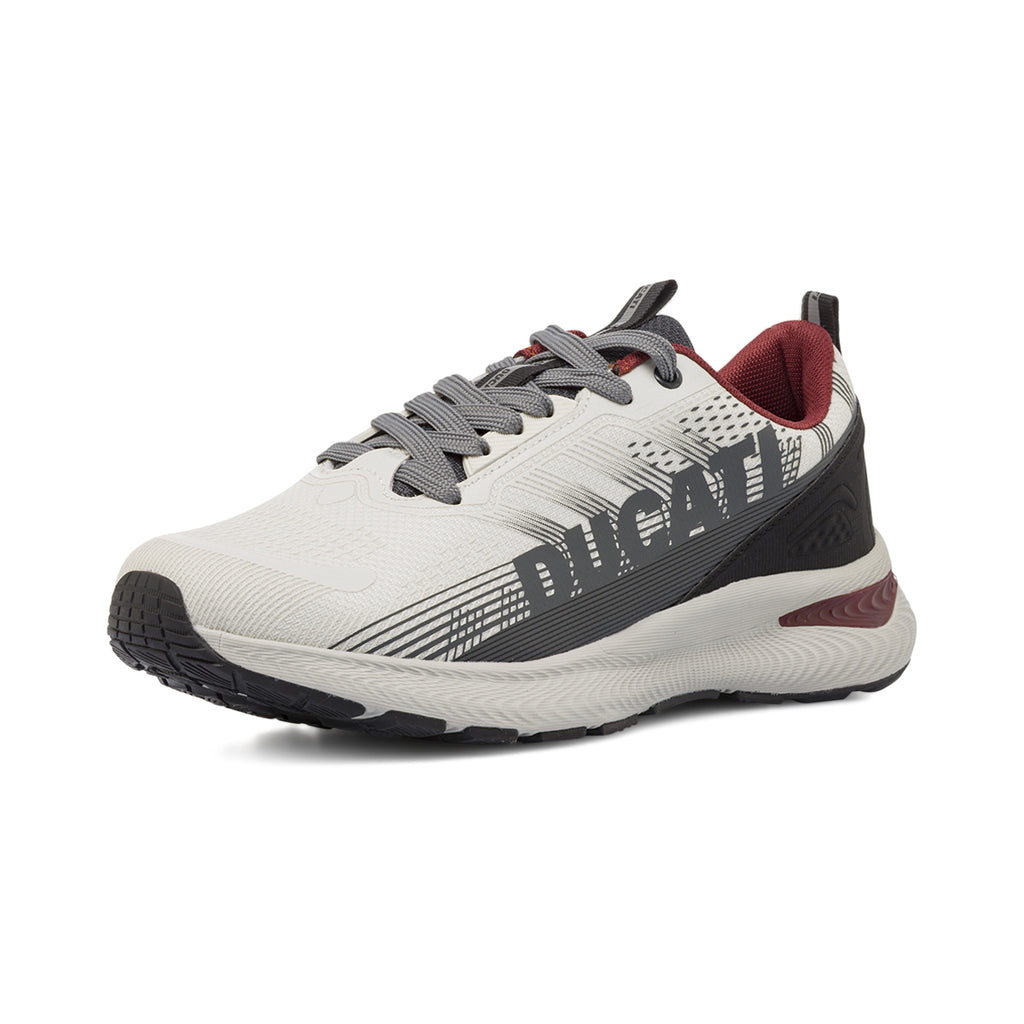 Sneakers da Uomo Bianche con Dettagli Neri e Bordeaux Ducati