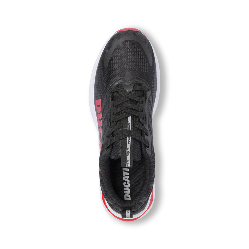 Sneakers da Uomo Nere con Maxi Logo Rosso e Suola Sportiva Ducati