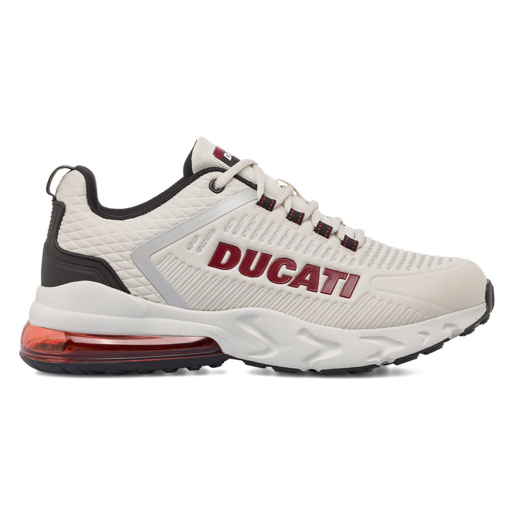 Sneakers da Uomo Bianche con Maxi Logo Rosso Ducati