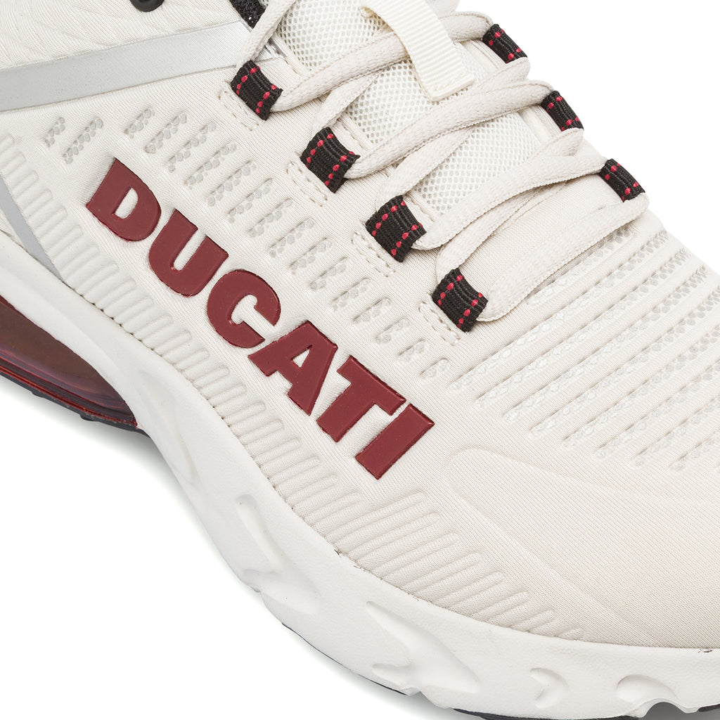 Sneakers da Uomo Bianche con Maxi Logo Rosso Ducati