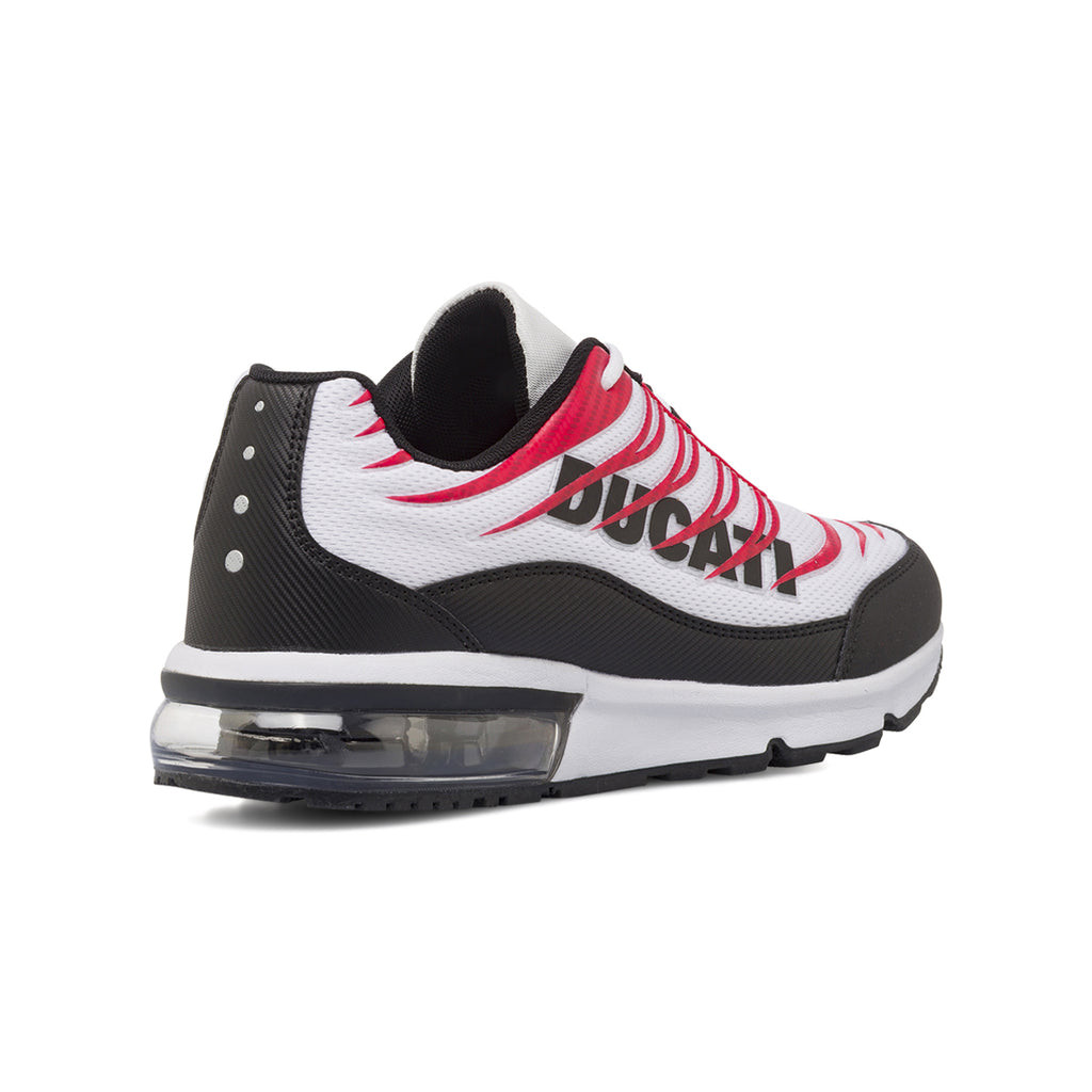 Sneakers da Uomo Bianche con Dettagli Rossi e Neri Suola Ammortizzata Ducati