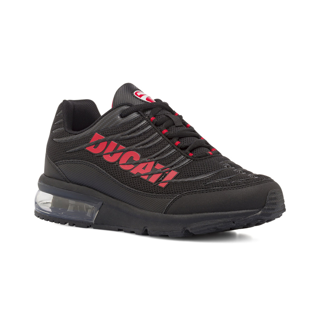 Sneakers da Uomo Nere con Maxi Logo Rosso Ducati