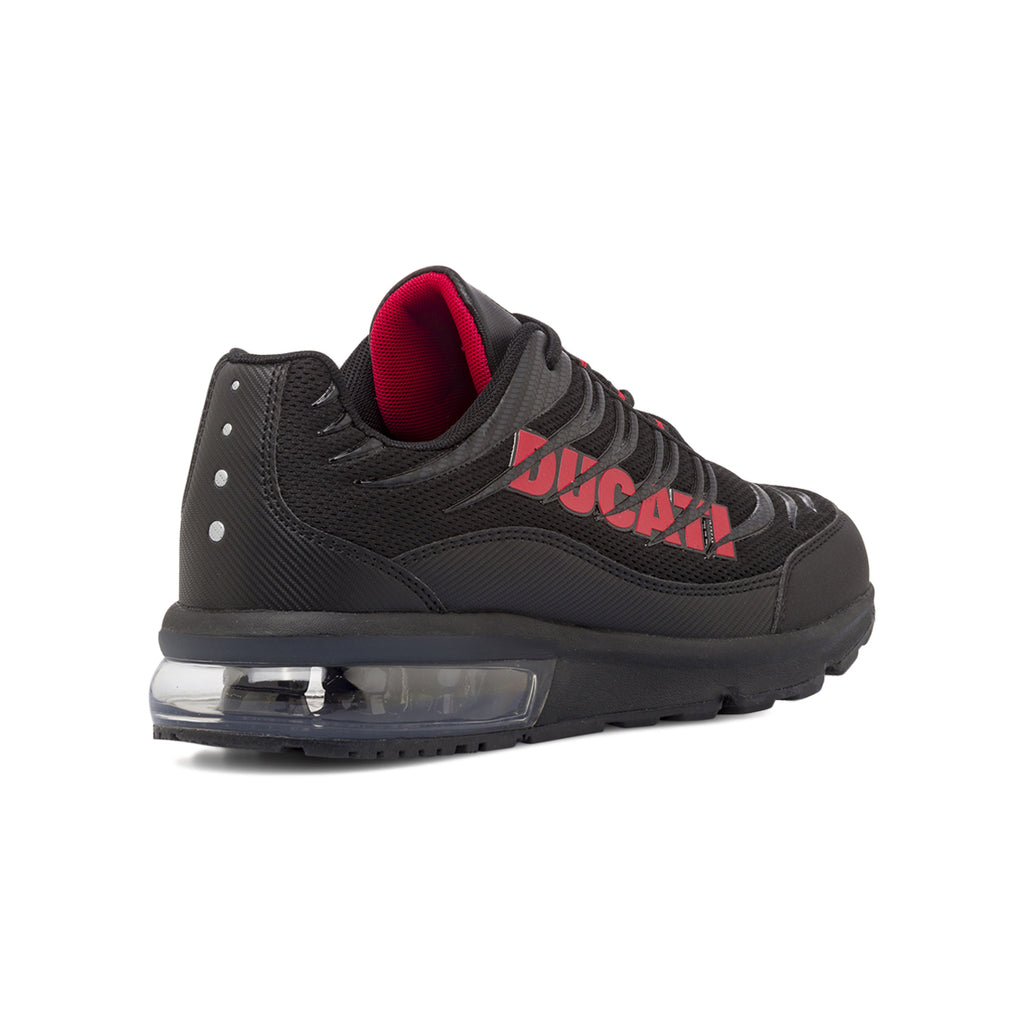Sneakers da Uomo Nere con Maxi Logo Rosso Ducati