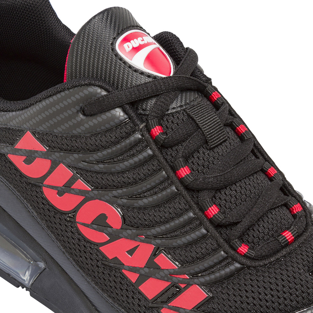 Sneakers da Uomo Nere con Maxi Logo Rosso Ducati