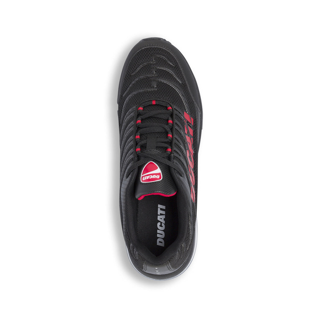 Sneakers da Uomo Nere con Maxi Logo Rosso Ducati