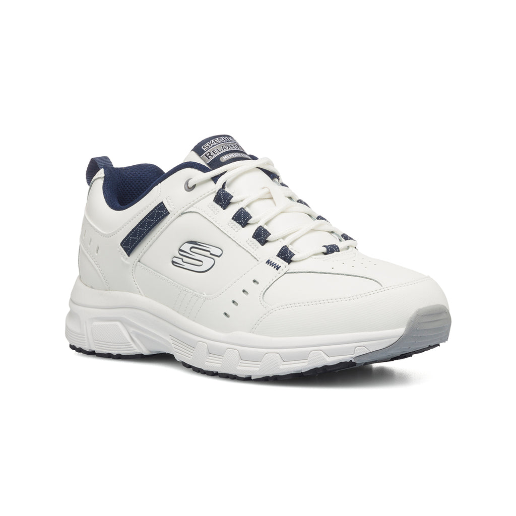 Scarpe da ginnastica Rétro bianche da uomo con soletta Memory Foam Skechers Oak Canyon