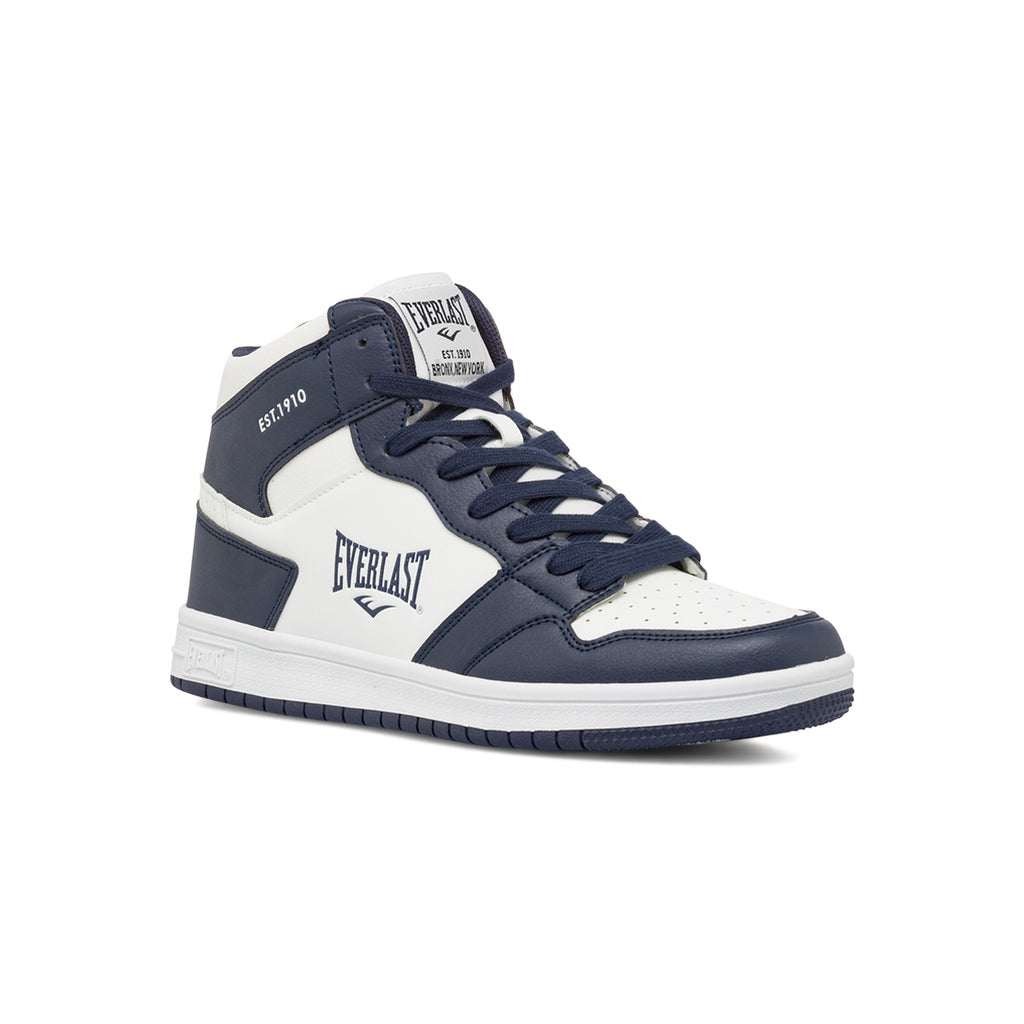 Sneakers alte da uomo bianche e blu con logo Everlast