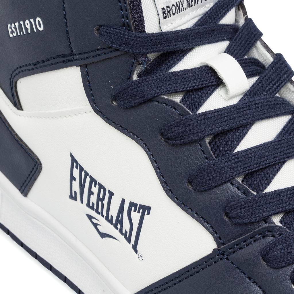 Sneakers alte da uomo bianche e blu con logo Everlast