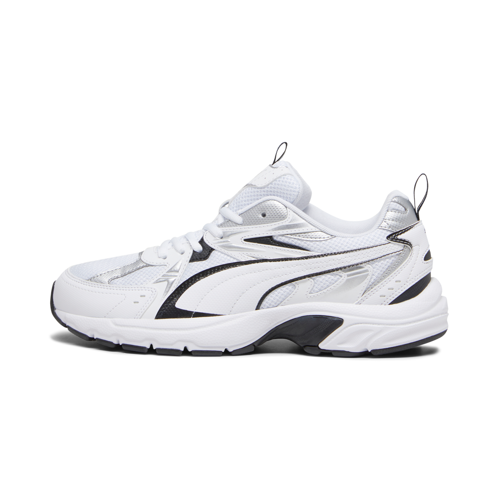 Sneakers Rétro bianche da uomo con dettagli argento e neri Puma Milenio Tech