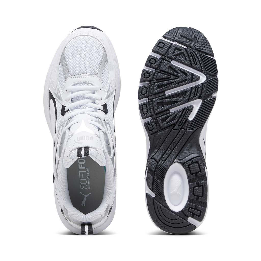Sneakers Rétro bianche da uomo con dettagli argento e neri Puma Milenio Tech