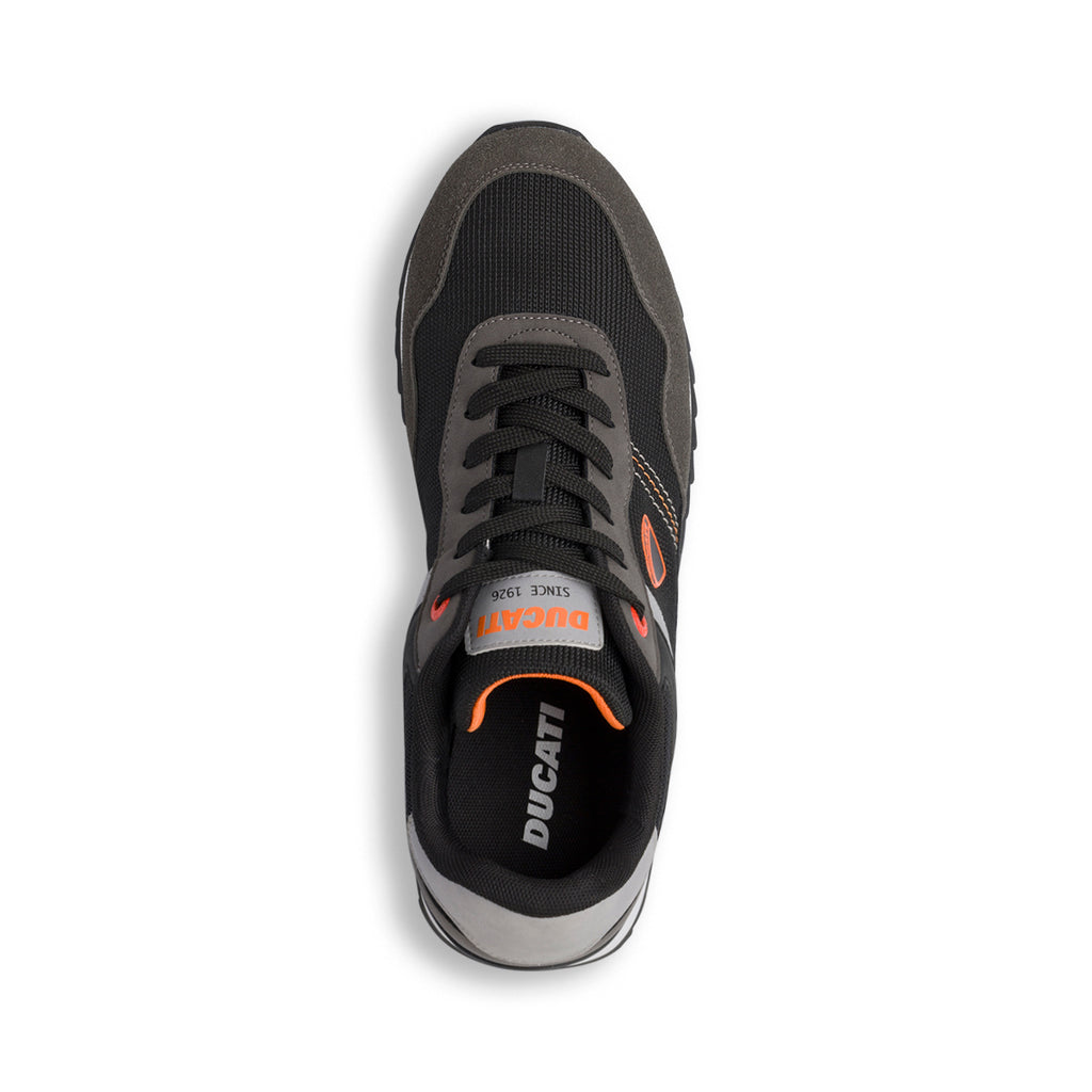 Sneakers grigie da Uomo con dettagli arancioni e logo Ducati