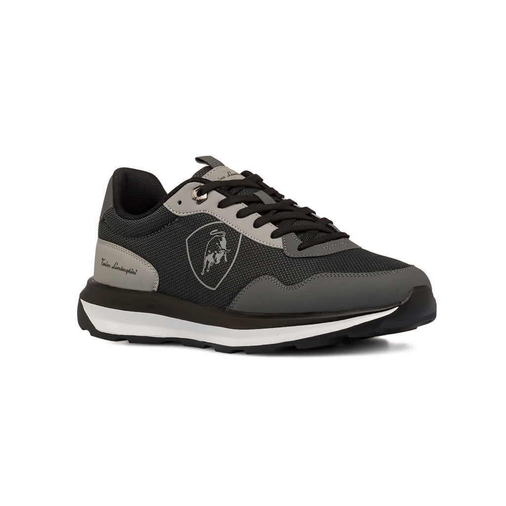 Sneakers casual nere e grigio scuro da Uomo con logo Tonino Lamborghini