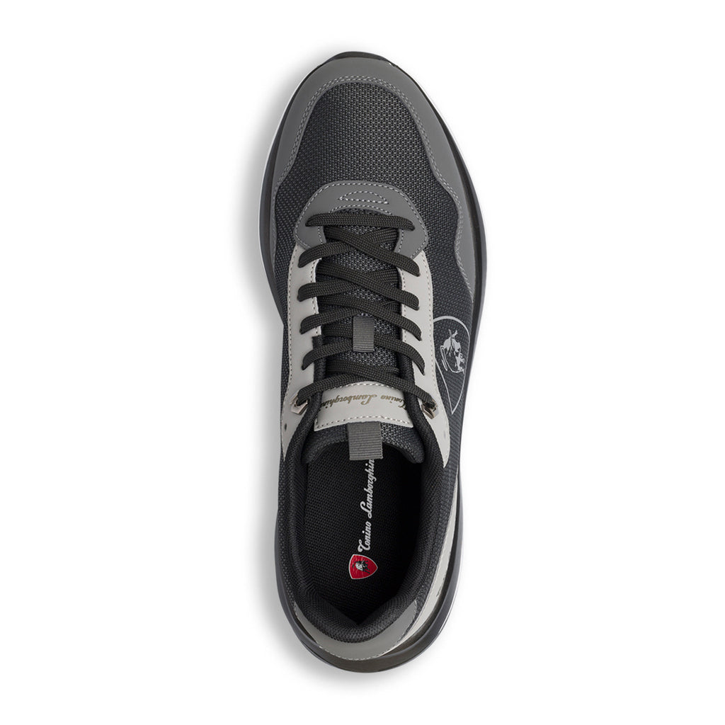 Sneakers casual nere e grigio scuro da Uomo con logo Tonino Lamborghini
