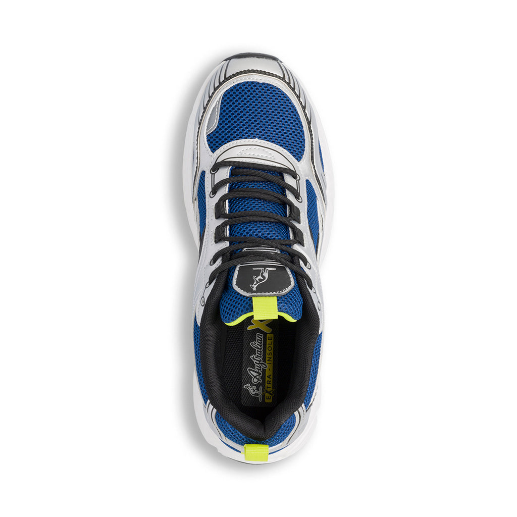 Scarpe da ginnastica Rétro da uomo blu e argento con logo Australian Ultra Royal