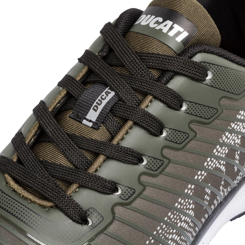 Sneakers verde militare con logo da uomo Ducati Balderico 4