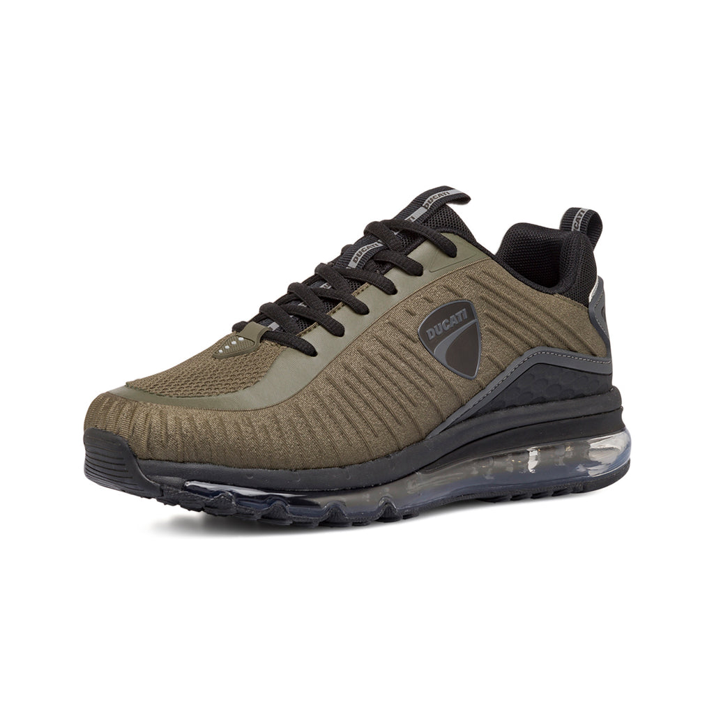 Sneakers da uomo verde militare e nere con suola ad aria Ducati Legacy Air 4