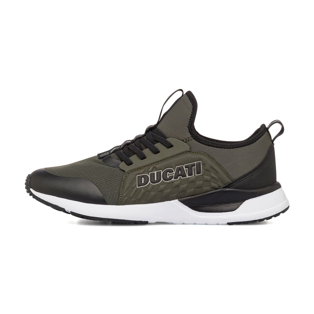 Scarpe da ginnastica verdi da Uomo con logo in contrasto laterale Ducati