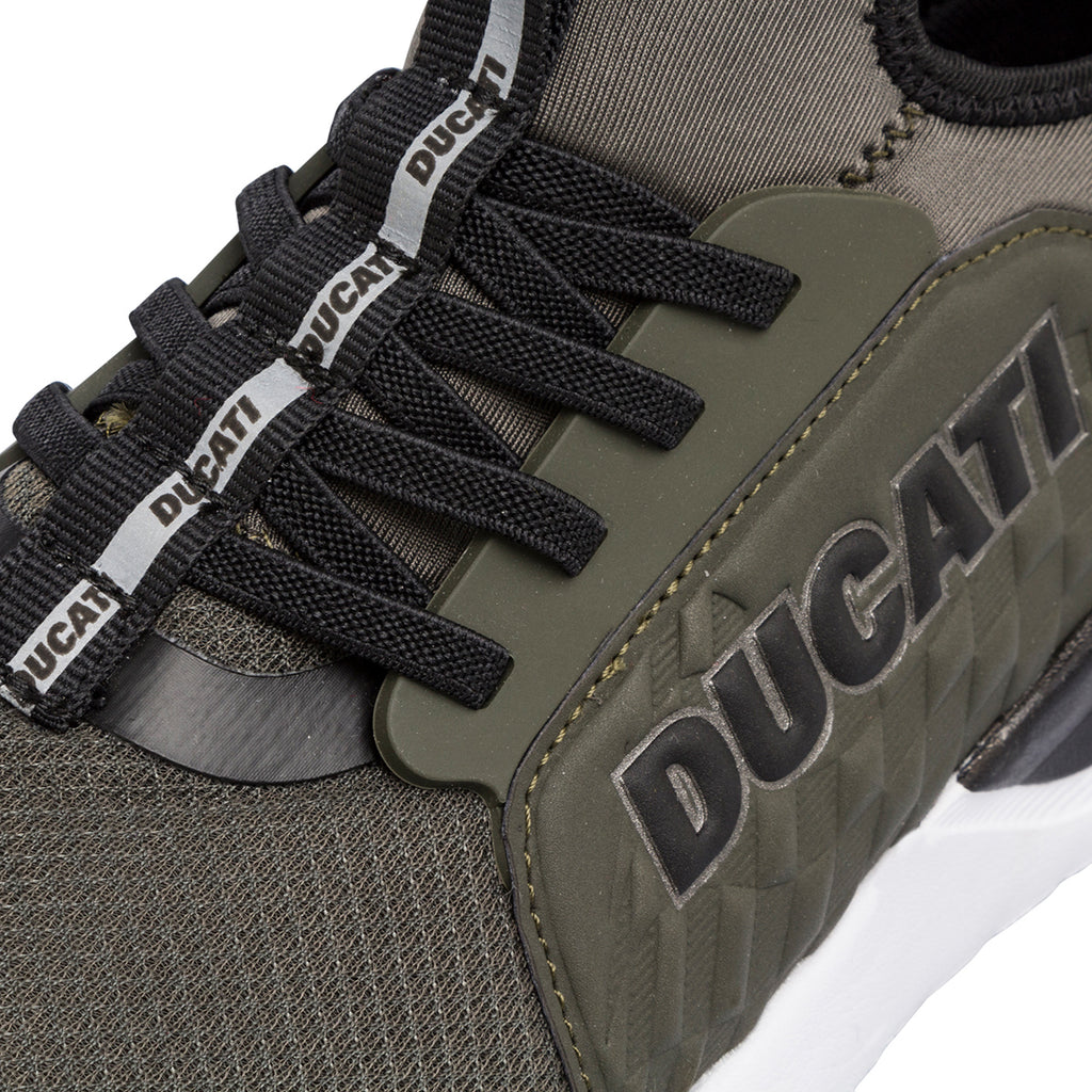 Scarpe da ginnastica verdi da Uomo con logo in contrasto laterale Ducati