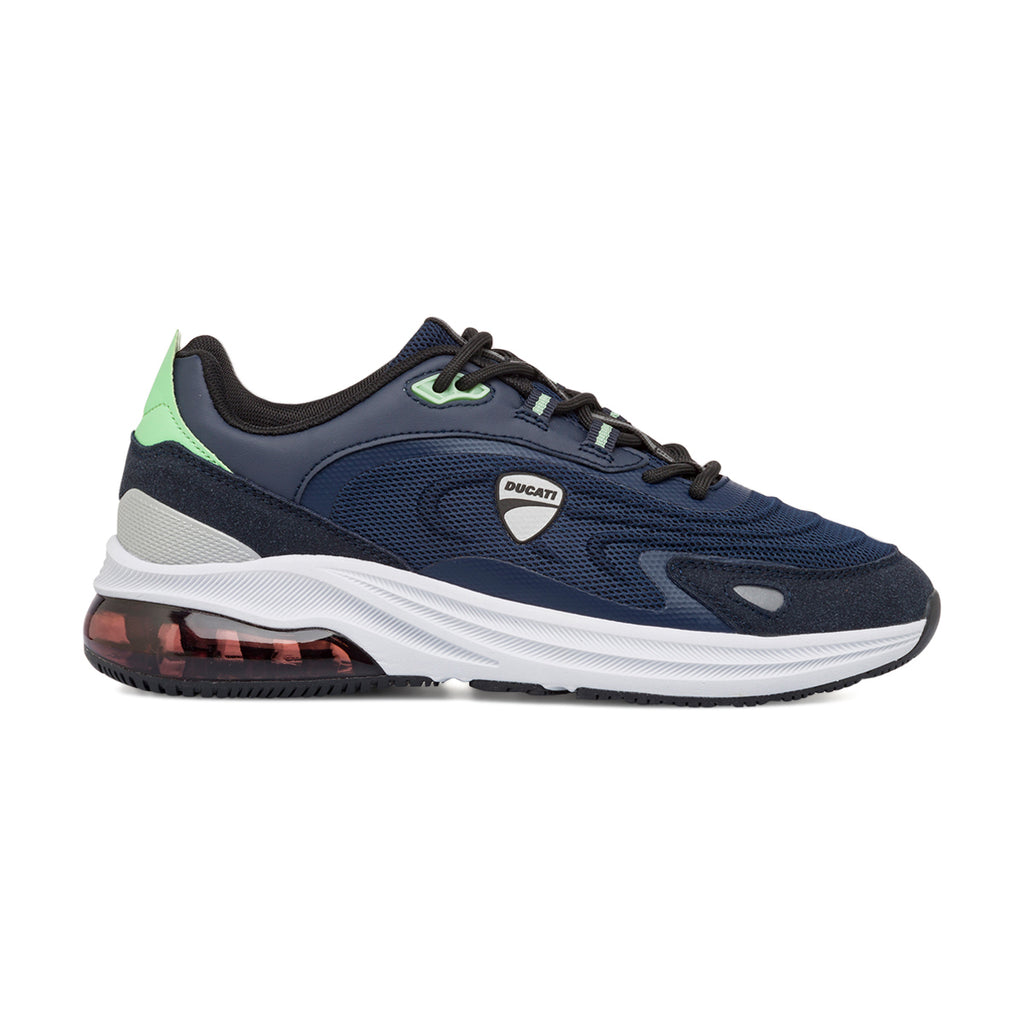 Sneakers blu navy da Uomo con inserti e log in contrasto Ducati
