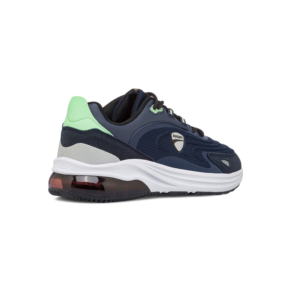Sneakers blu navy da Uomo con inserti e log in contrasto Ducati