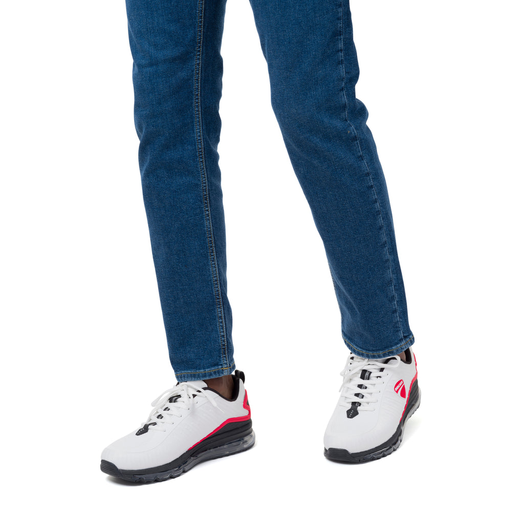 Scarpe da ginnastica bianche da Uomo con dettagli e logo Rosso Ducati