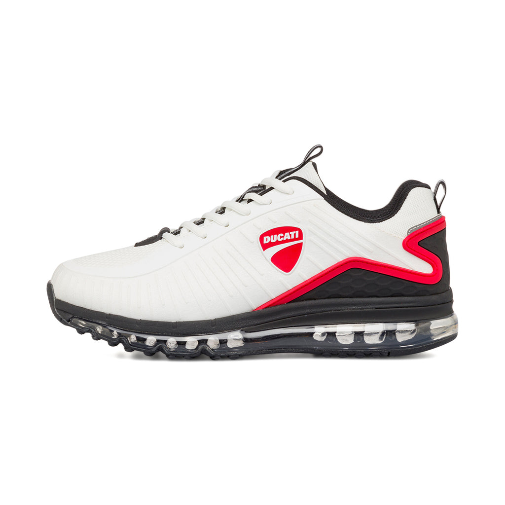 Scarpe da ginnastica bianche da Uomo con dettagli e logo Rosso Ducati