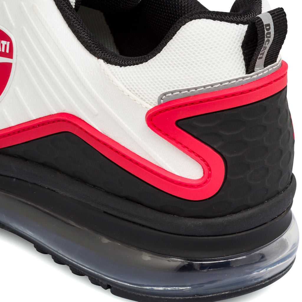 Scarpe da ginnastica bianche da Uomo con dettagli e logo Rosso Ducati