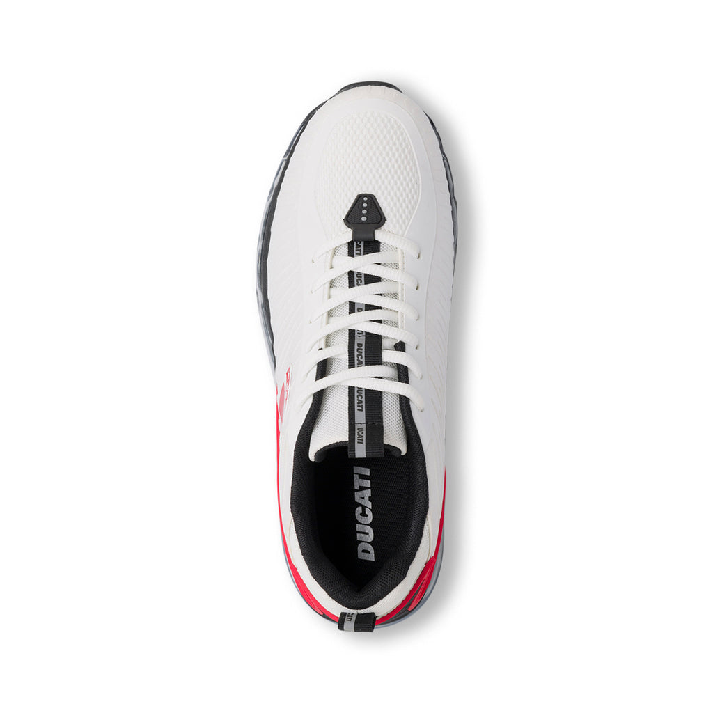 Scarpe da ginnastica bianche da Uomo con dettagli e logo Rosso Ducati