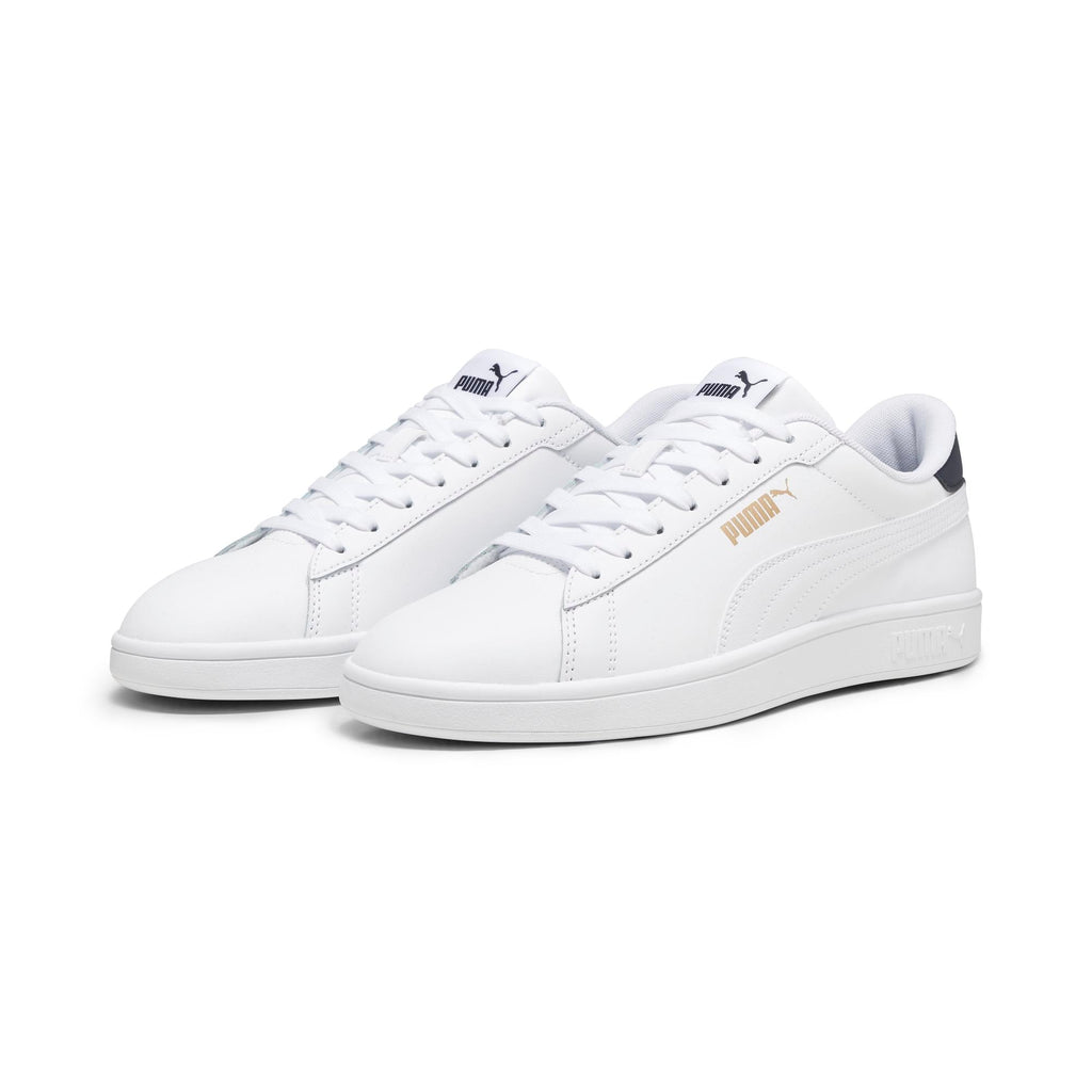 Sneakers bianche da uomo con dettagli oro e blu Puma Smash 3.0 L