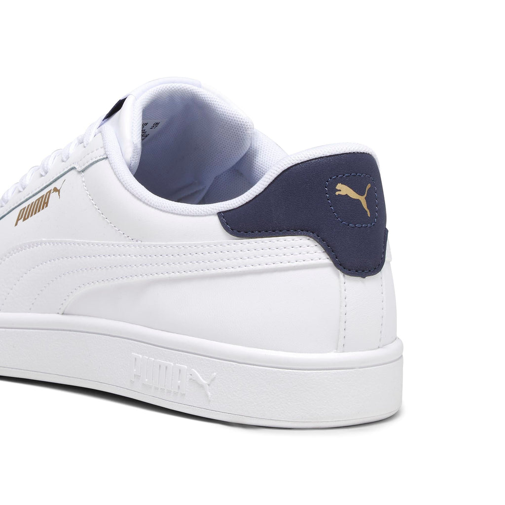 Sneakers bianche da uomo con dettagli oro e blu Puma Smash 3.0 L