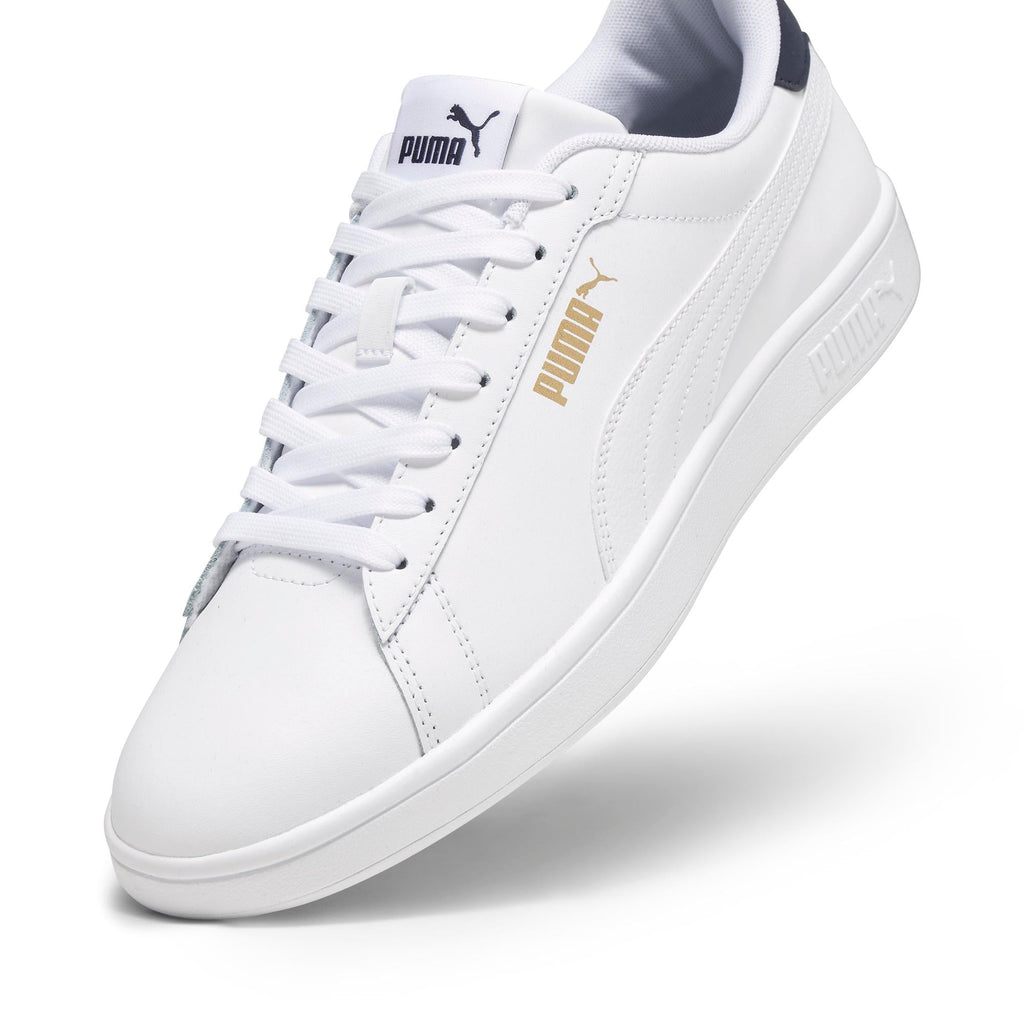 Sneakers bianche da uomo con dettagli oro e blu Puma Smash 3.0 L